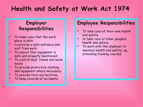 Make proper use of all machinery tools substances etc. . Health and safety at work act employees responsibilities